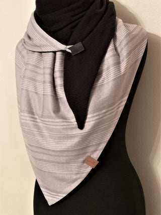 Parisi Winterschal, dreieckig, grau weiß farben, innen schwarz farbe, neueste Mode, weich und bequem, für Frauen und Mädchen